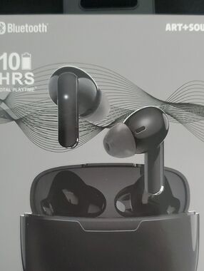 Black Bluetooth Earbuds with Charging Case